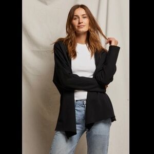 Perfect White Tee Celeste Cardigan French Terry‎ Sweatshirt Sweater  Black XS